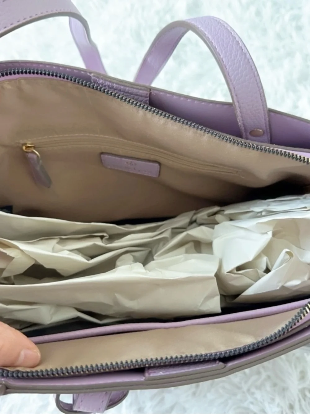 Nanette Lepore Lavender Tote Leather Tote with Knot Accent